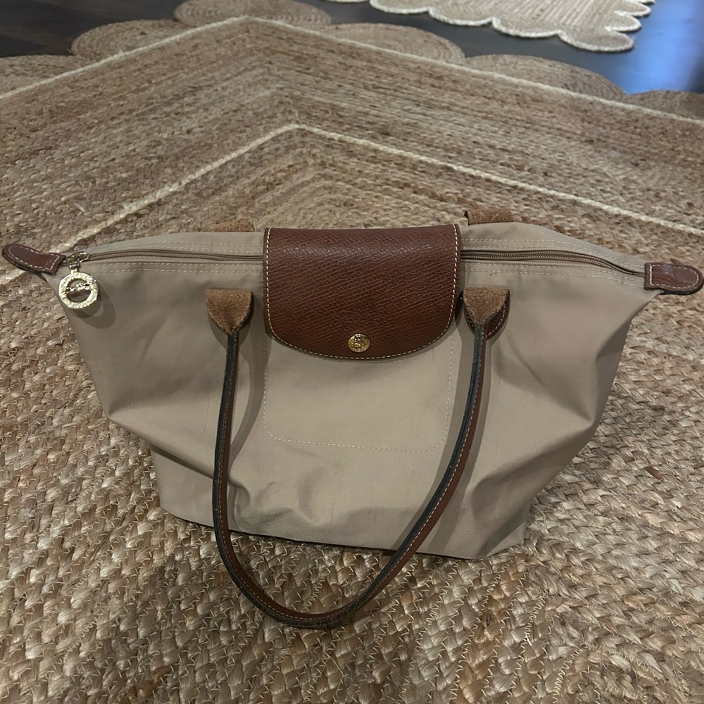 Longchamp Small Beige Nylon Tote